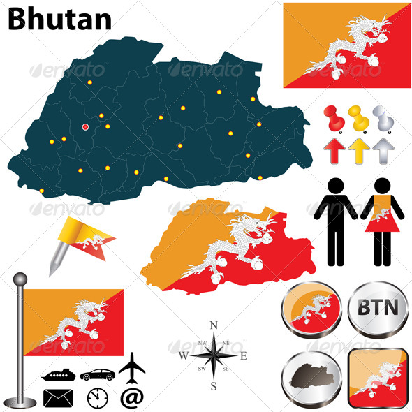 GraphicRiver Map of Bhutan 4927456 GraphicRiver Map of Bhutan 4927456