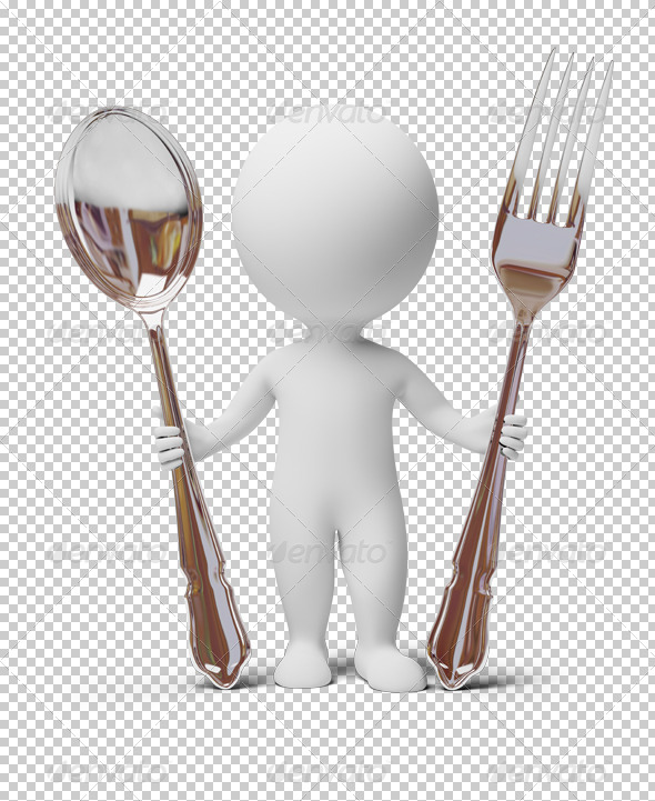 GraphicRiver 3D small people fork and spoon 4927981 GraphicRiver 3D small people fork and spoon 4927981