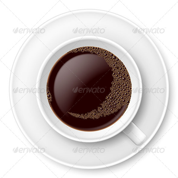 GraphicRiver White Mug of Coffee with Foam and Saucer 4929702 GraphicRiver White Mug of Coffee with Foam and Saucer 4929702