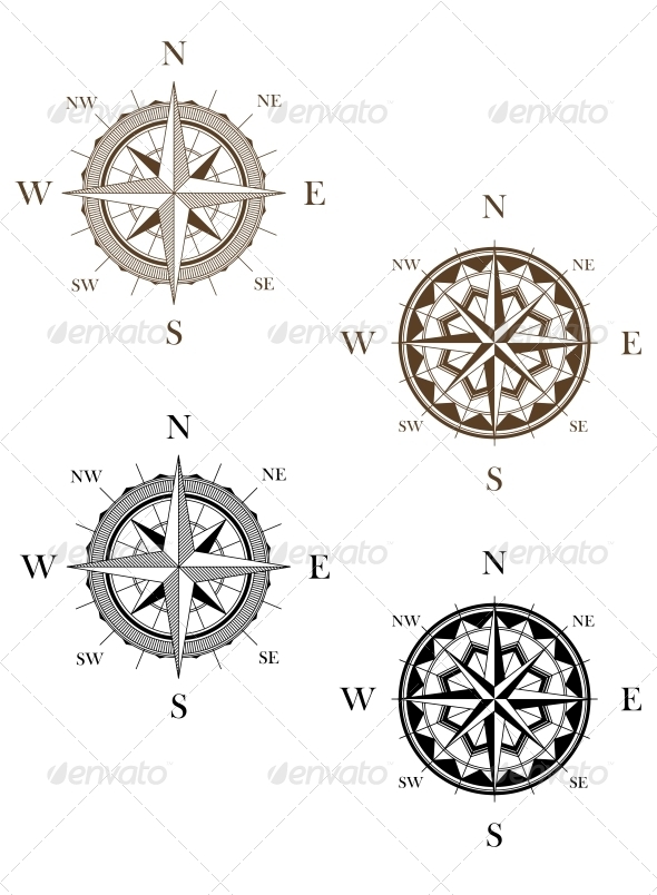 GraphicRiver Set of Vintage Compass Signs 4930292 GraphicRiver Set of Vintage Compass Signs 4930292