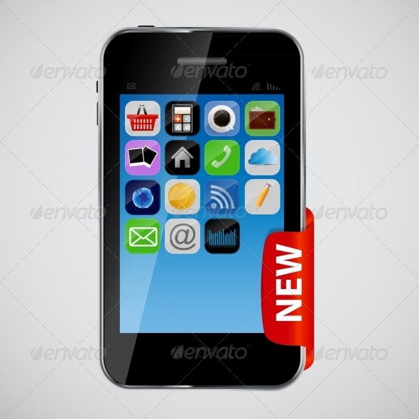 GraphicRiver Mobile Phone with Red Label Vector Illustration 4930361 GraphicRiver Mobile Phone with Red Label Vector Illustration 4930361
