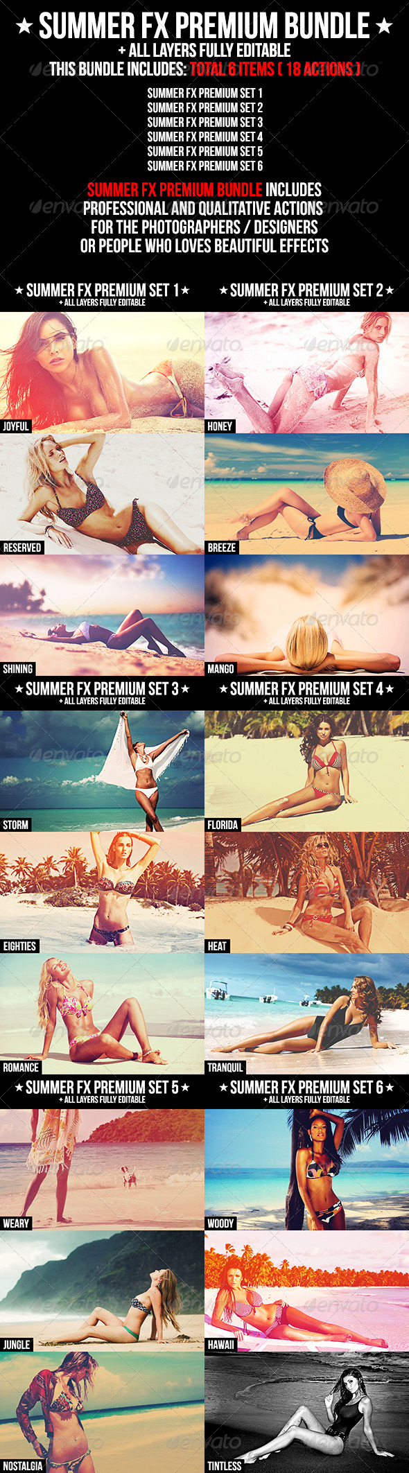 Summer FX Premium Bundle - Photo Effects Actions