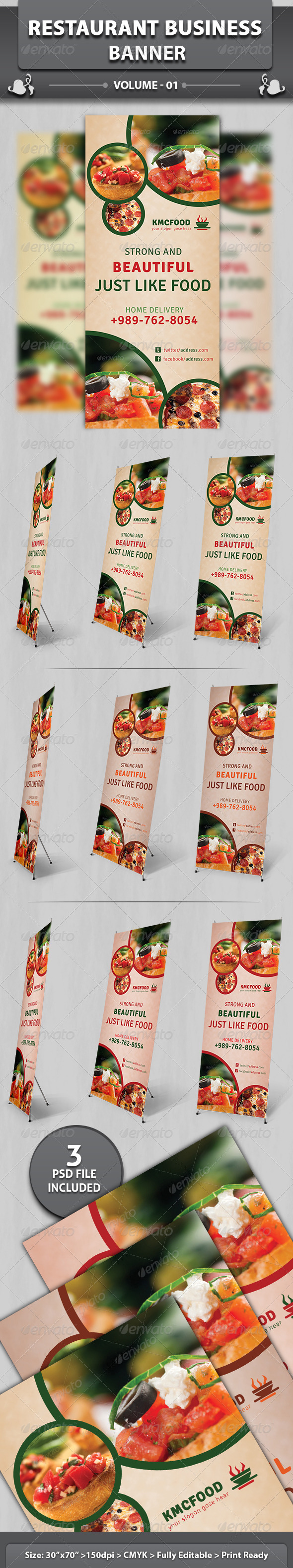 Restaurant Business Banner - Signage Print Templates