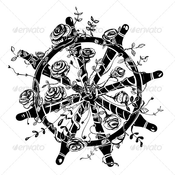 GraphicRiver Steering Wheel with Roses 4936689 GraphicRiver Steering Wheel with Roses 4936689