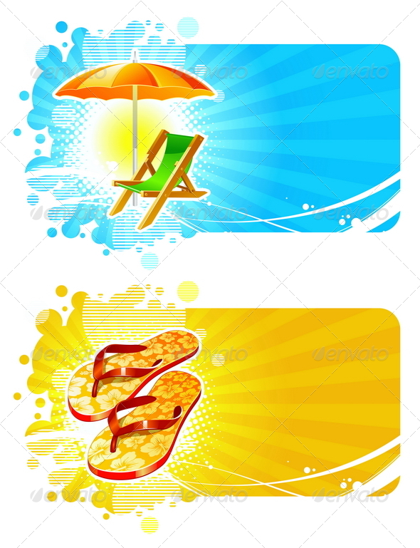 GraphicRiver Banners with Tropical Vacation Symbols 4938577 GraphicRiver Banners with Tropical Vacation Symbols 4938577