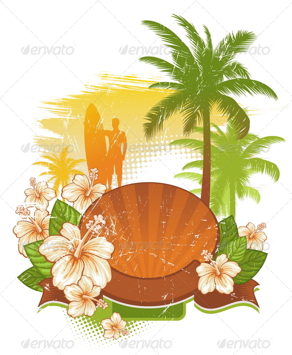 GraphicRiver Frame and Banner with Tropical Nature 4938877 GraphicRiver Frame and Banner with Tropical Nature 4938877