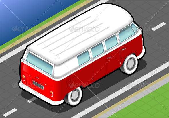 GraphicRiver Isometric Bicolor Van in Rear View 4941276 GraphicRiver Isometric Bicolor Van in Rear View 4941276