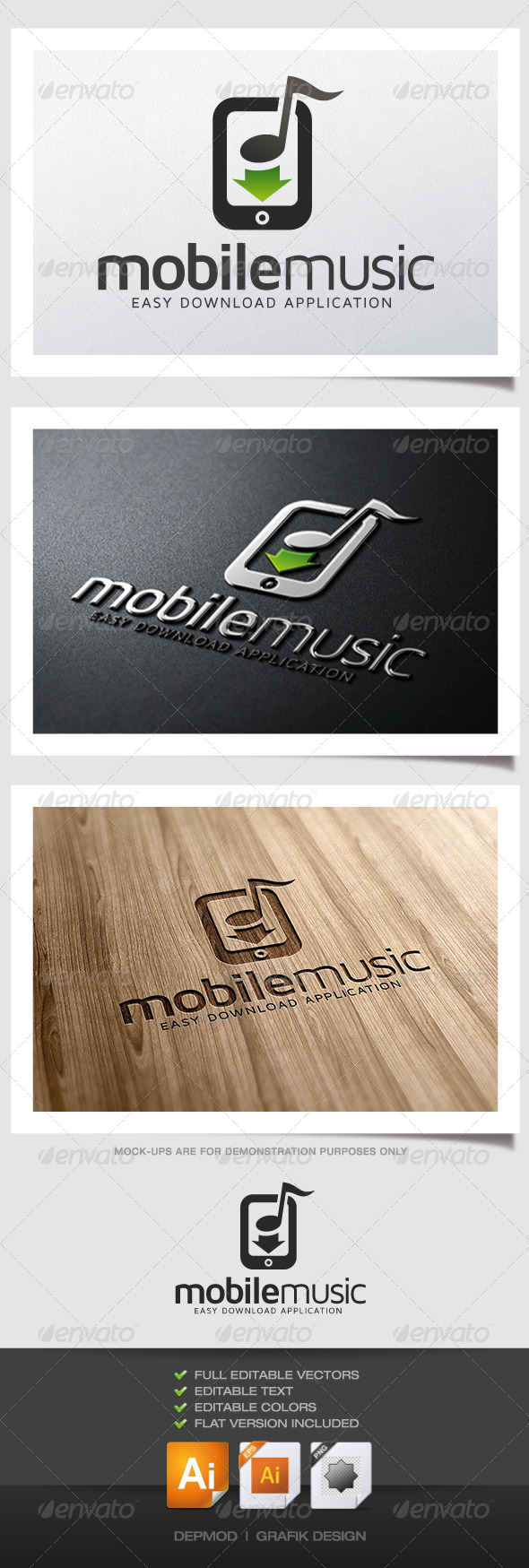 GraphicRiver Mobile Music Logo 4941561 GraphicRiver Mobile Music Logo 4941561
