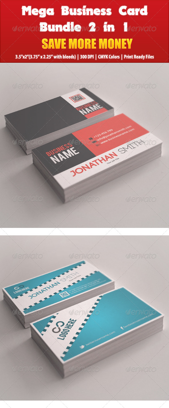 GraphicRiver Business Card Bundle 2 in 1 4851546 GraphicRiver Business Card Bundle 2 in 1 4851546