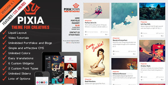 Pixia Wordpress Theme - Creative WordPress