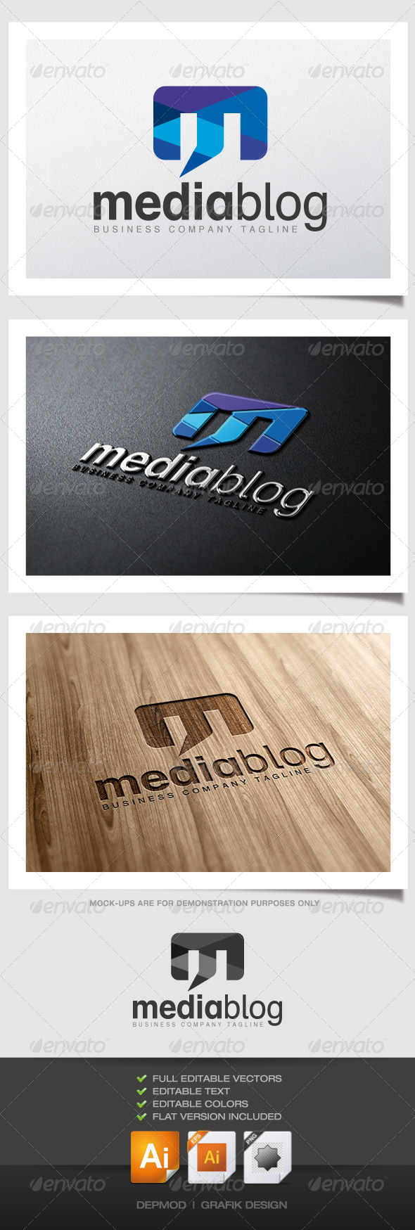 Media Blog Logo - Letters Logo Templates