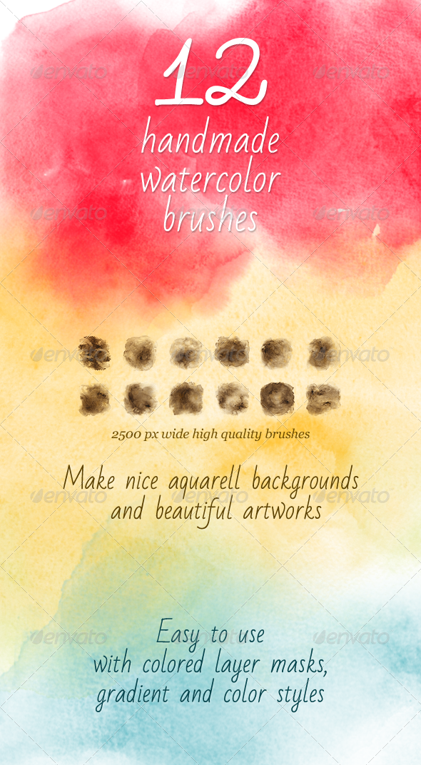 12 Watercolor Handmade Brushes - Artistic Brushes