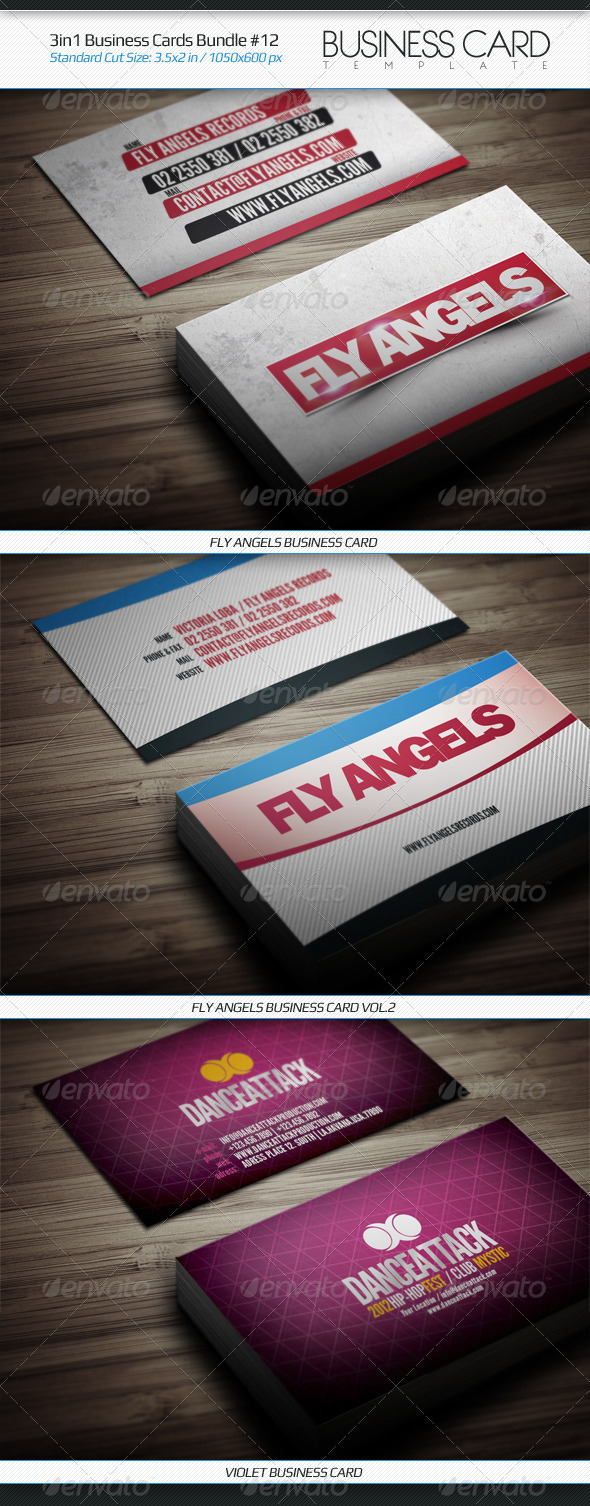 GraphicRiver 3in1 Business Cards Bundle #12 4960912 GraphicRiver 3in1 Business Cards Bundle #12 4960912