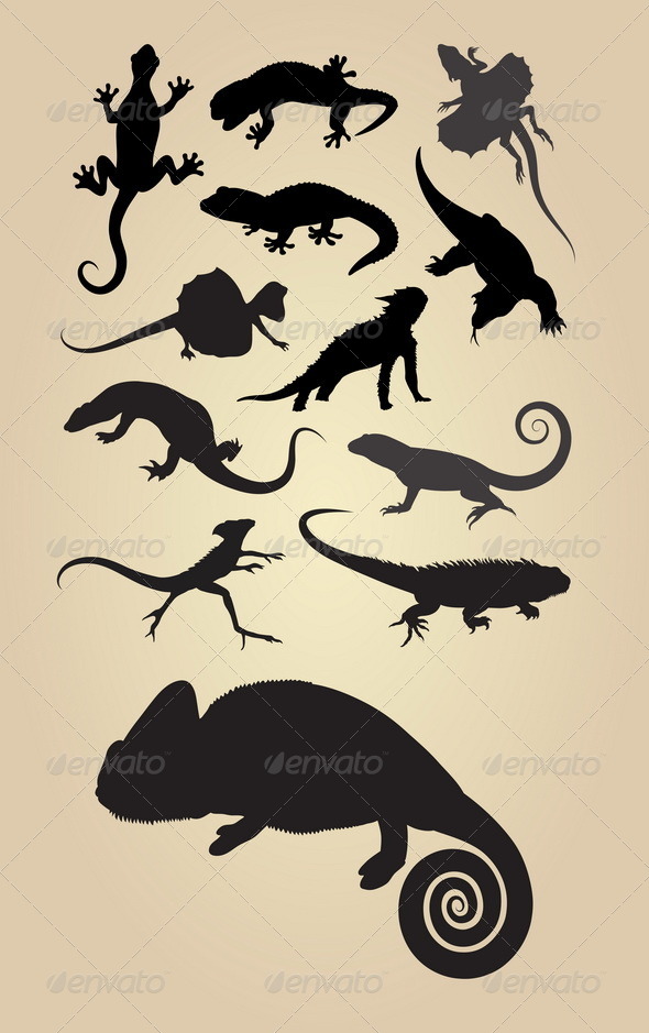 GraphicRiver Reptilian Silhouettes 4964137 GraphicRiver Reptilian Silhouettes 4964137