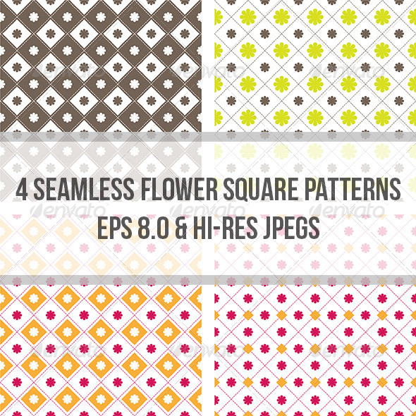 GraphicRiver Flower Square Seamless Pattern Background 4964317 GraphicRiver Flower Square Seamless Pattern Background 4964317
