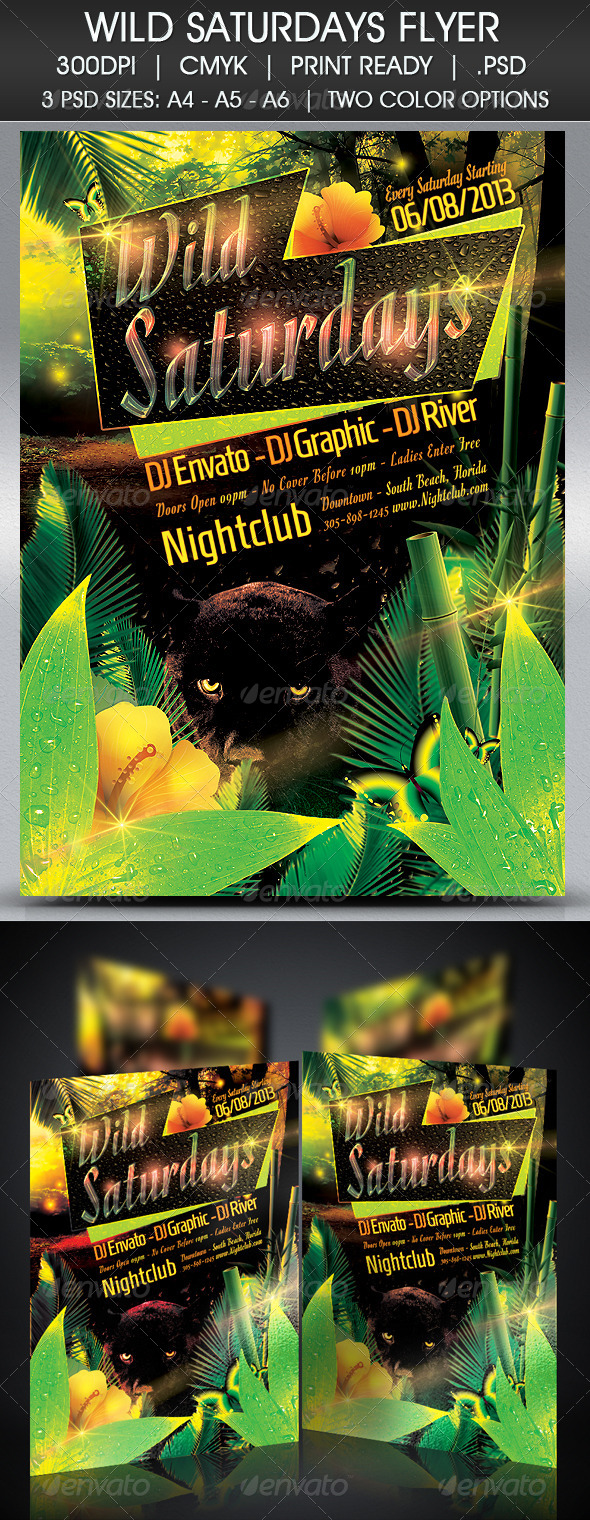 GraphicRiver Wild Saturdays Flyer 4888836 GraphicRiver Wild Saturdays Flyer 4888836