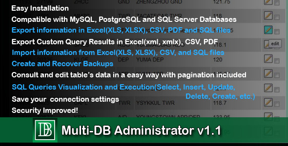 Multi-DB Administrator v1.0 - CodeCanyon Item for Sale