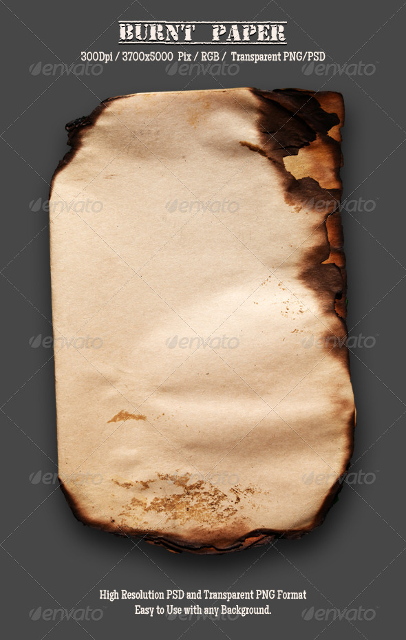 Burnt Old Paper 16 - Miscellaneous Isolated Objects