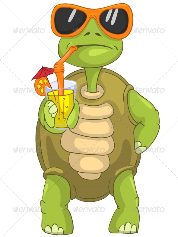 GraphicRiver Turtle Drinking Cocktail 4968616 GraphicRiver Turtle Drinking Cocktail 4968616