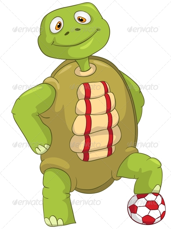 GraphicRiver Funny Turtle Soccer Player 4968646 GraphicRiver Funny Turtle Soccer Player 4968646