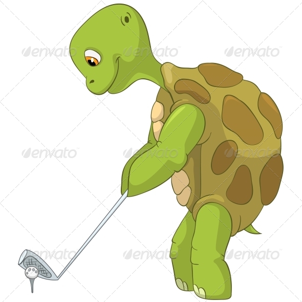 GraphicRiver Turtle Golf Player 4968652 GraphicRiver Turtle Golf Player 4968652