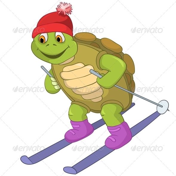 GraphicRiver Turtle Skiing 4968670 GraphicRiver Turtle Skiing 4968670