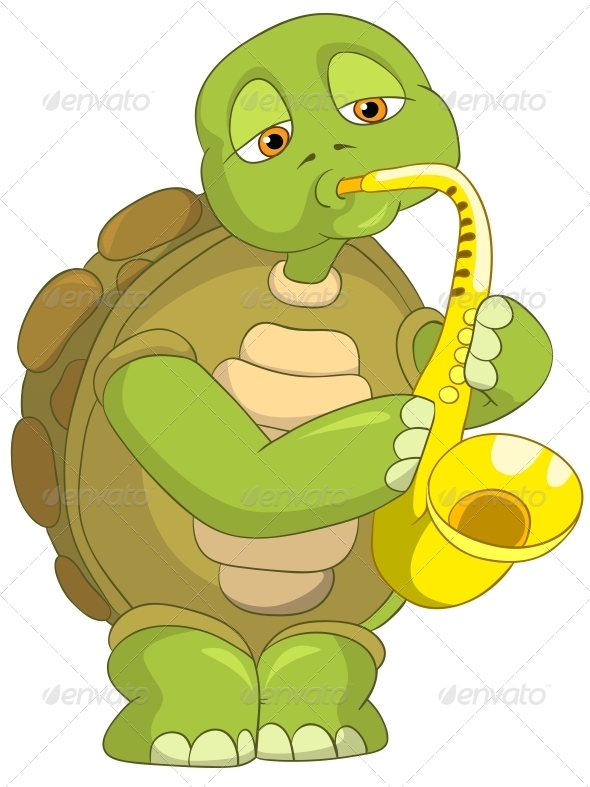 GraphicRiver Turtle Saxophonist 4968741 GraphicRiver Turtle Saxophonist 4968741