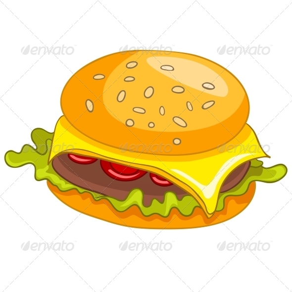 GraphicRiver Cartoon Food Hamburger 4970423 GraphicRiver Cartoon Food Hamburger 4970423