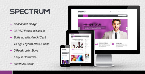 Spectrum Responsive HTML5 Template - Creative Site Templates