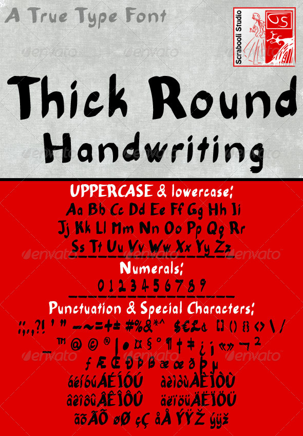 GraphicRiver Thick Round Handwriting Font 4938817 GraphicRiver Thick Round Handwriting Font 4938817