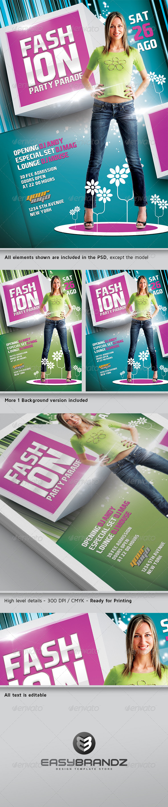 GraphicRiver Fashion Party Parade Flyer Template 4973932 GraphicRiver Fashion Party Parade Flyer Template 4973932