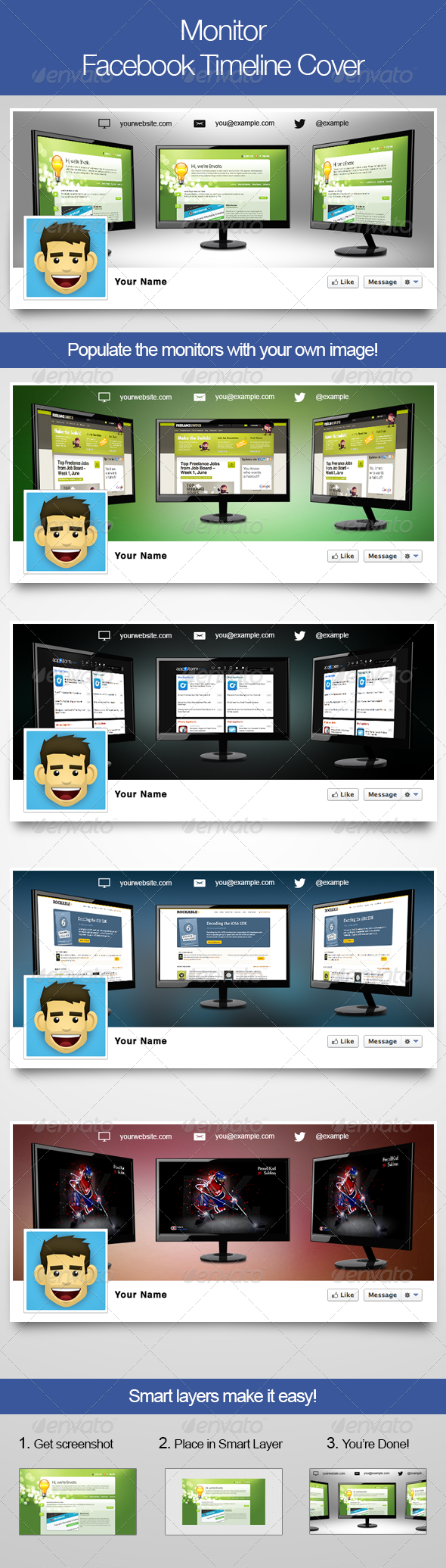 GraphicRiver Monitors Facebook Timeline Cover 4919320 GraphicRiver Monitors Facebook Timeline Cover 4919320