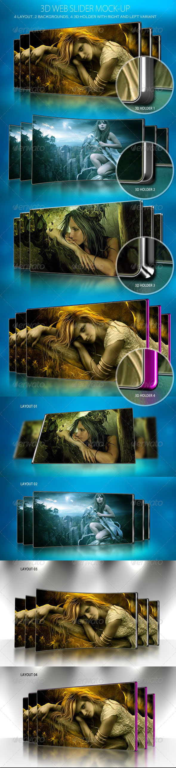 3d Web Slider Mock-up - Photo Effects Actions