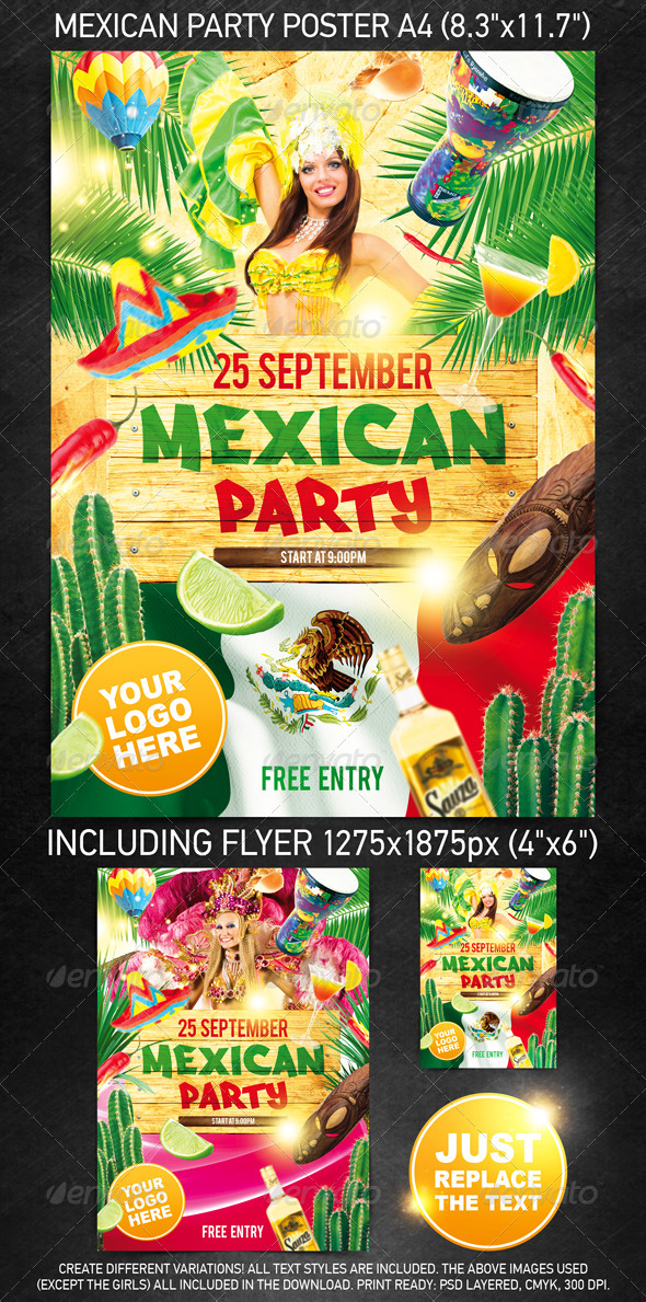 GraphicRiver Mexican Party Template 513354 GraphicRiver Mexican Party Template 513354