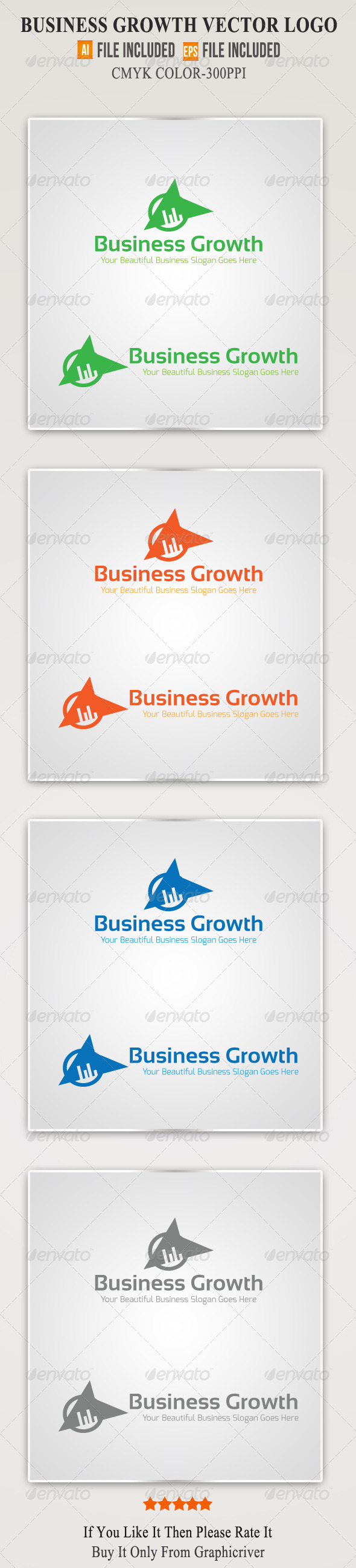 Business Growth Vector Logo Template 2 - Symbols Logo Templates