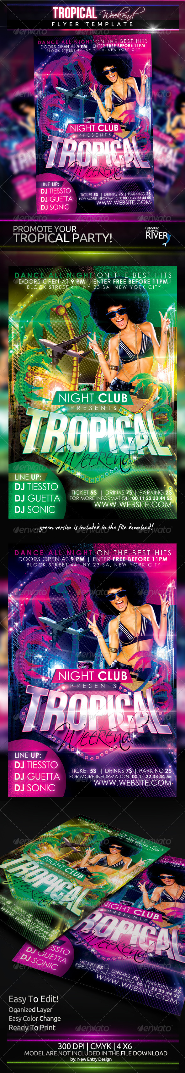 GraphicRiver Tropical Weekend Flyer Template 4981781 GraphicRiver Tropical Weekend Flyer Template 4981781