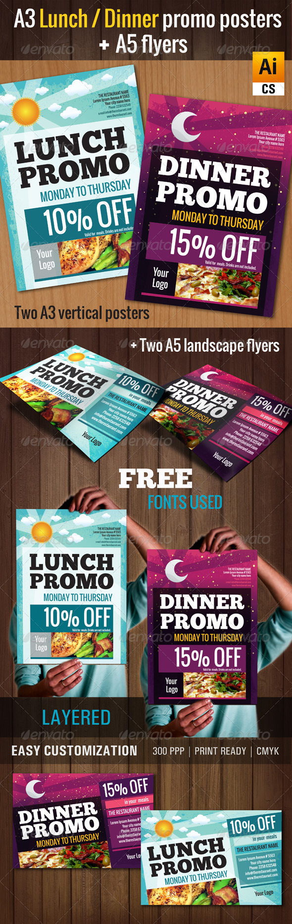 GraphicRiver A3 Lunch Dinner Promo Poster 4875792 GraphicRiver A3 Lunch Dinner Promo Poster 4875792
