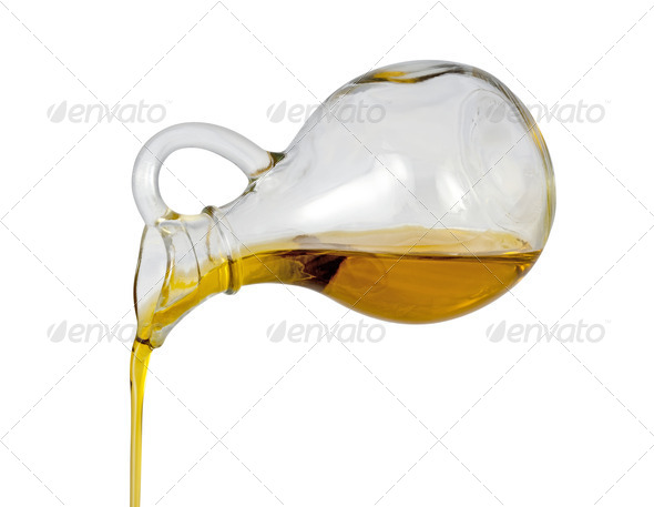 Olive Oil Pour with a clipping path - Stock Photo - Images