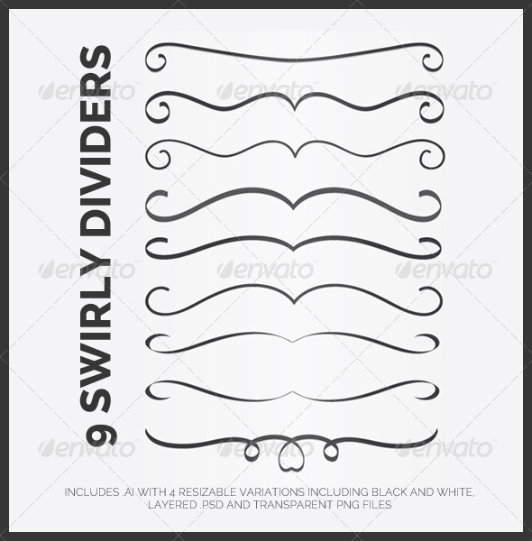 GraphicRiver 9 Swirly Dividers 4995327 GraphicRiver 9 Swirly Dividers 4995327