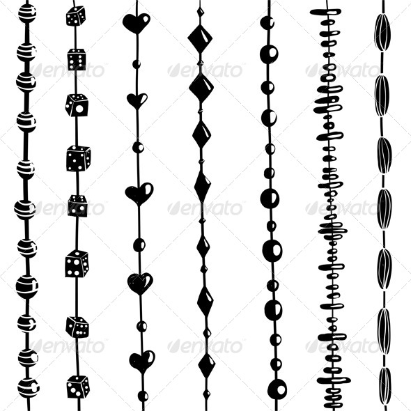 GraphicRiver String of Beads Set Black and White Illustration 4996702 GraphicRiver String of Beads Set Black and White Illustration 4996702