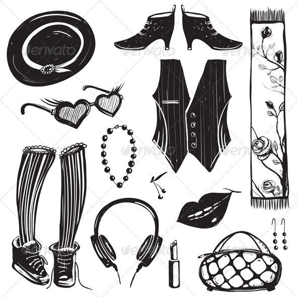 GraphicRiver Hipster Woman Clothing and Accessories Collection 4996738 GraphicRiver Hipster Woman Clothing and Accessories Collection 4996738