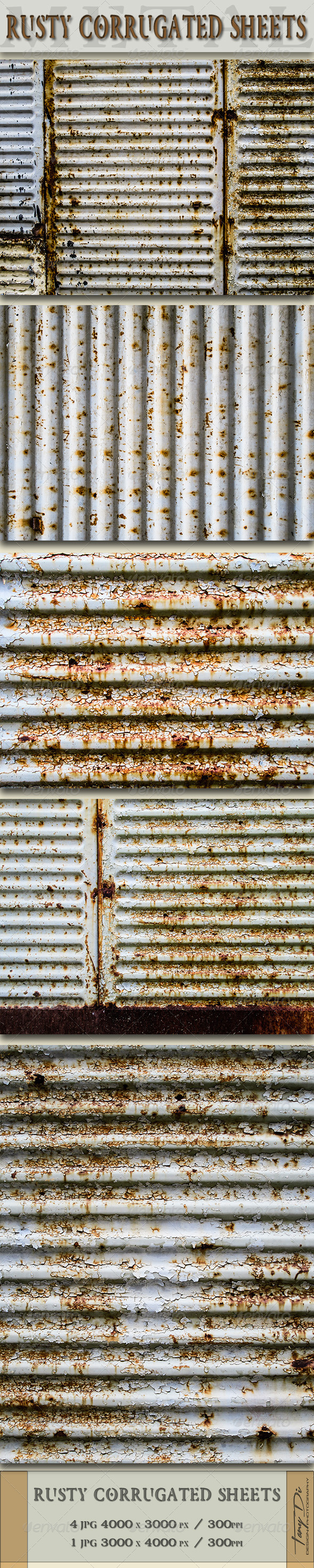 Rusty Corrugated Sheets - Metal Textures