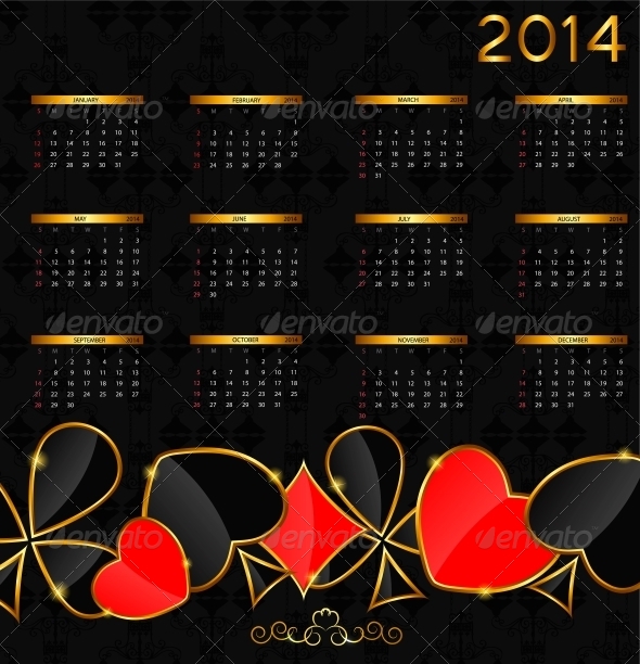 GraphicRiver 2014 New Year Calendar in Poker Theme 4997984 GraphicRiver 2014 New Year Calendar in Poker Theme 4997984