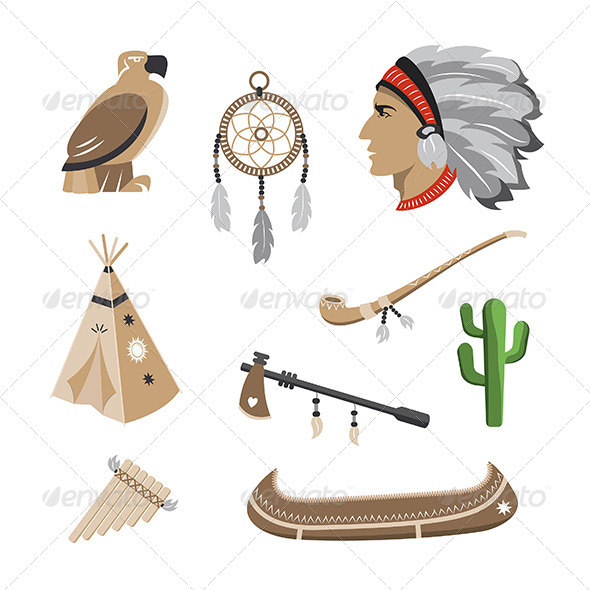GraphicRiver Native American Indian Icons 4998412 GraphicRiver Native American Indian Icons 4998412