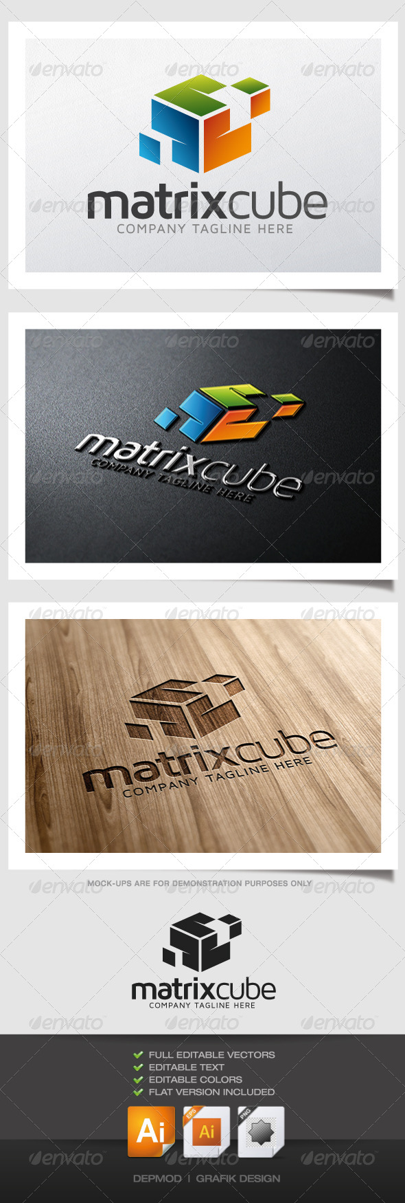 Matrix Cube Logo - Abstract Logo Templates