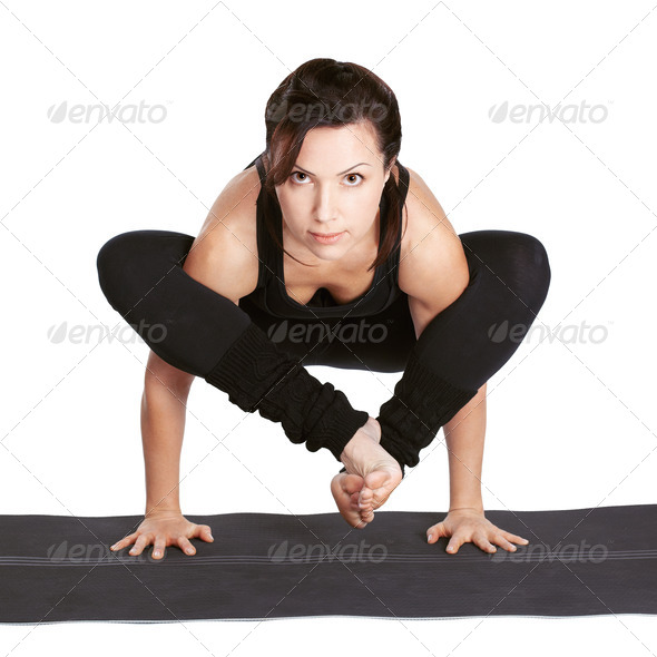 yoga excercising bhudzhapidasana - Stock Photo - Images