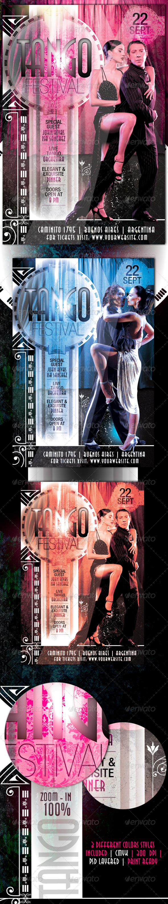Tango Festival Flyer - Clubs & Parties Events
