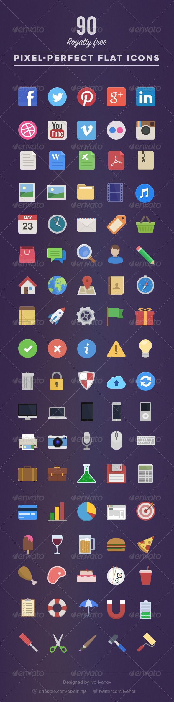 90 Royalty Free Flat Icons - Icons