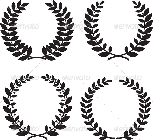 GraphicRiver Set of Laurel Wreath Black Silhouettes 5010622 GraphicRiver Set of Laurel Wreath Black Silhouettes 5010622