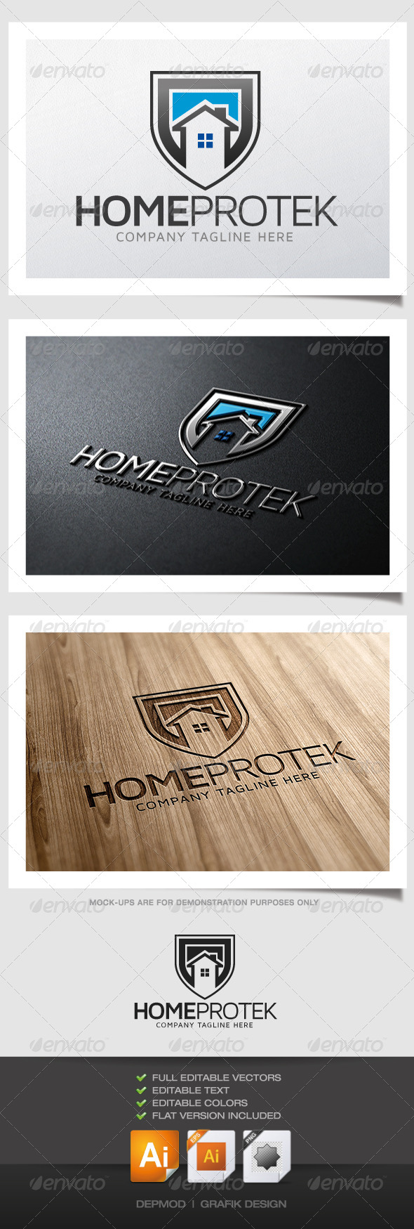 Home Protek Logo - Buildings Logo Templates